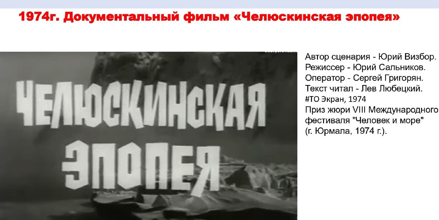 К 90-летию «Челюскинской эпопеи». Презентация фильмов и книг члена СК РФ,  режиссёра-кинодокументалиста, журналиста Юрия Сальникова — Общество Дружбы  Россия-Исландия